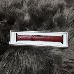 🏝Dark red genuine leather Apple watch band🏝